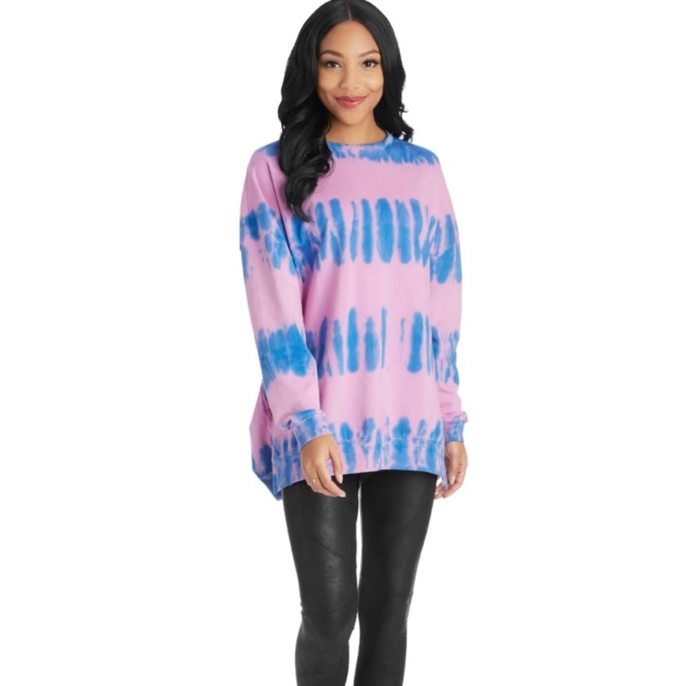 Mudpie Iris Tie Dye Oversized Sweatshirt M/L